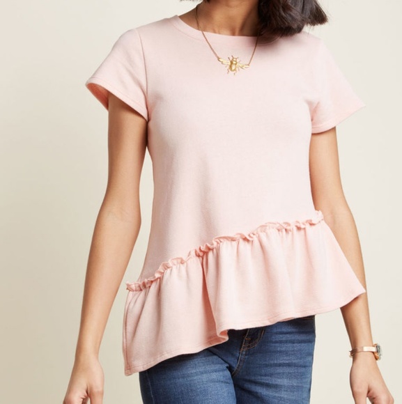 Modcloth Tops - Modcloth Effortlessly Asymmetrical Peplum Top S